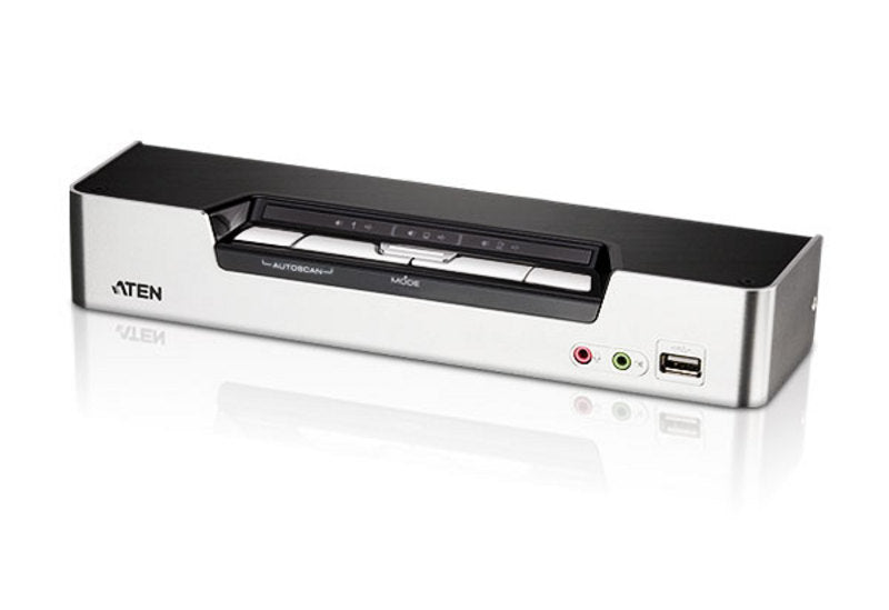 Aten Desktop KVMP Switch 4 Port Single Display HDMI w/ Dolby HD audio, 4x Custom KVM Cables Included, 2x USB Port, Selection Via Front Panel Aten Desktop KVMP Switch 4 Port Single Display HDMI w/ Dolby HD audio, 4x Custom KVM Cables Included, 2x USB Port, Selection Via Front Panel